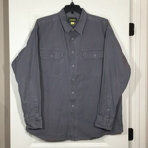 Cabela’s Men’s Tall Long Sleeve Heavyweight Cotton Canvas Work Shirt, Gray, 2XLT